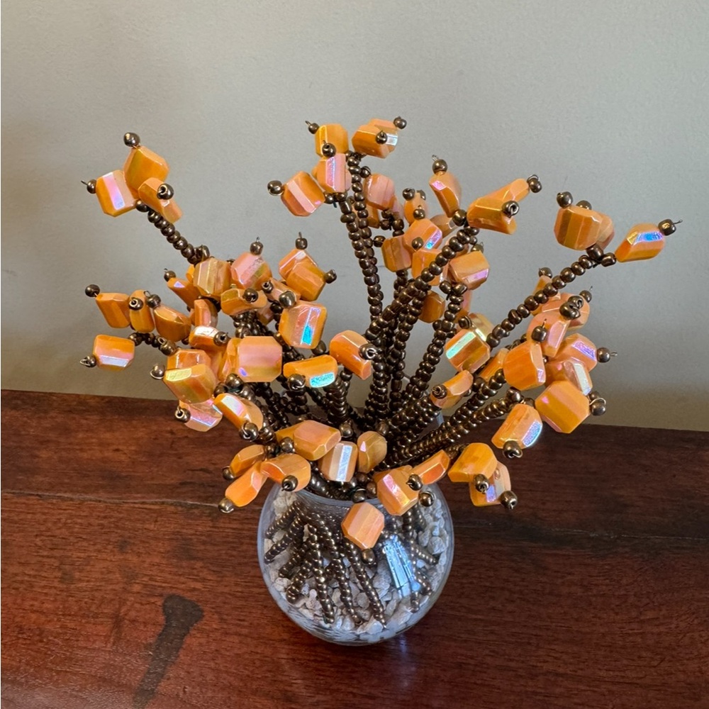 Artificial beaded flower stems